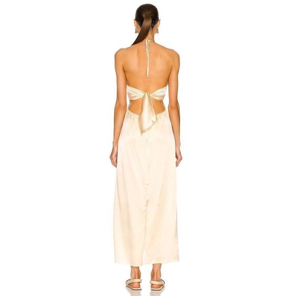 johanna ortiz solo voyaging silk ankle dress US8 ECRU - Picture 3 of 12